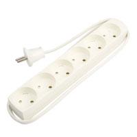 [153271] 6-Stikdåse U/J med 1,5M ledning hvid