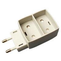 [153372] Dobbeltstik grå 2 flade udtag 250V 10A