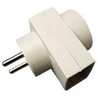 [153382] Dobbeltstik grå 1F - 1R udtag 250V 10A