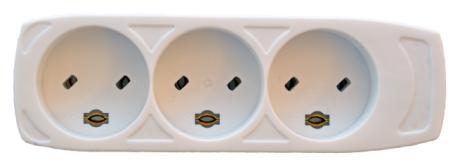 [182231] 3-stikdåse m/jord u/ledn. hvid 230V 16A EDB