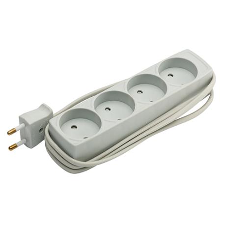 [183252] 4-stikdåse u/j 1,5m ledn.  10A 250V grå