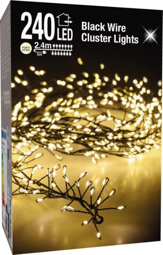 [423810] Lyskæde Cluster 240 LED L2,4M IP44 230V (5M ledn.)