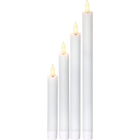 [449926] Kronelys hvid 3D flamme 4-pak