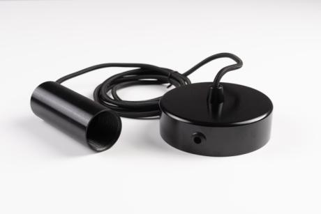 [482000] DIOLAMP pendelophæng E27 sort m/baldakin 2m