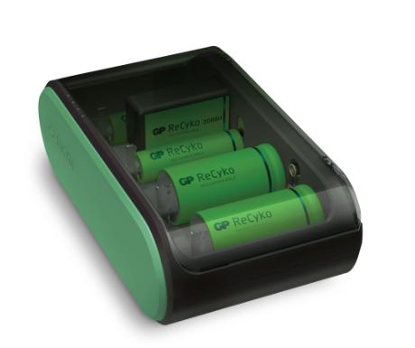 [501166] GP batterioplader ReCyko for AAA, AA, C, D og 9V