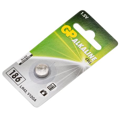 [505060] GP Knap batt. LR43 186-C1 V12GA 1 stk (LR1142)