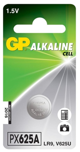 [505069] GP knap batt. Alkaline Sylva cell 625A-C1 1 stk.