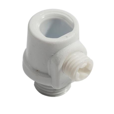 [653641] Klemmenippel Nylon m/udv. gevind hvid