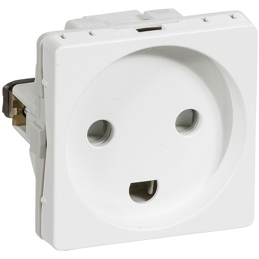 [1017041679] Fuga stikkontakt med jord 1 modul 2-pol - hvid