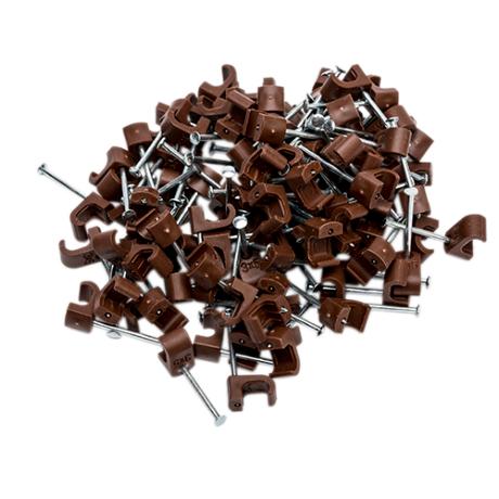 [703704] Kabelclips flad 3x5 1 pk. a/100 stk brun
