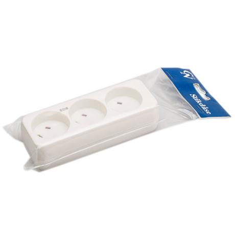 [793301] EDB 3-stikdåse 10A 250V hvid GN-pak