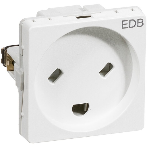 [1017041705] Fuga EDB stikkontakt med jord 1 modul 2-pol - hvid