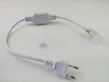 [828030] DIOFLEX 230V tilslutningssæt hvid 1m 2x1mm2