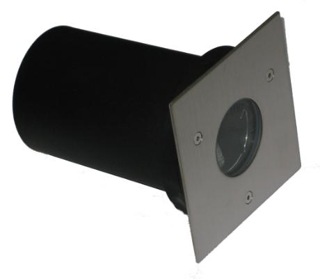 [851751] Nedgravningsspot GU10 firk. 115x115 bs stål IP67