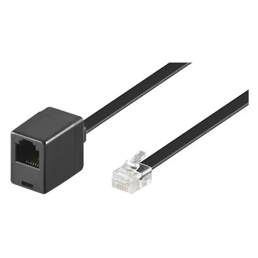[H45792] Telefon forlængerledning - RJ12(6P6C) han/hun, Sort (3m)
