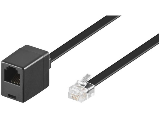 [H45792] Telefon forlængerledning - RJ12(6P6C) han/hun, Sort (3m)