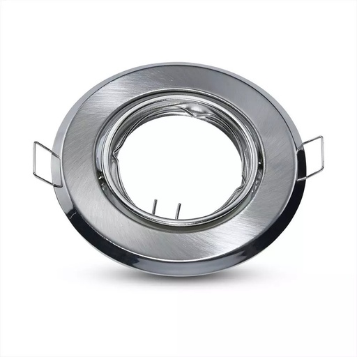 [4075-9260] Downlight kit uden lyskilde - Hul: Ø7 cm, Mål: Ø9,3 cm, Børstet stål, Vælg MR16 eller GU10 fatning