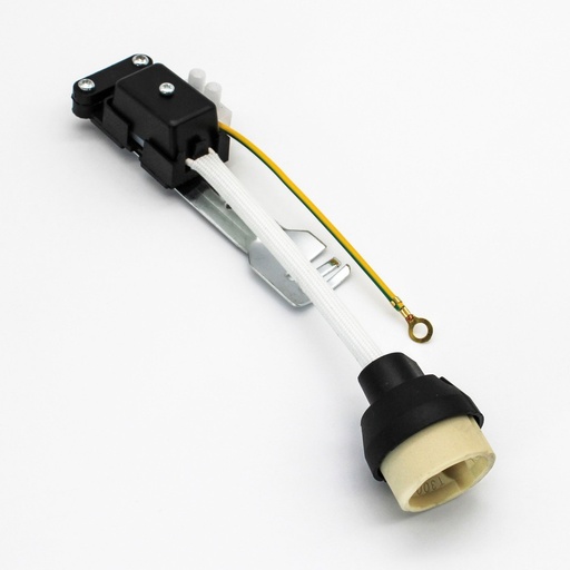 [668-0] GU10 fatning med keramisk materiale og medfølgende holder til downlight - 230V