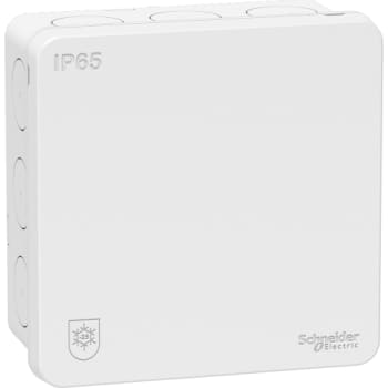 [9139138129] Schneider forgreningsdåse Mureva hvid, IP65, 87 x 87 x 42 mm