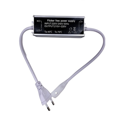 [12402-0] Flicker Free Stik til 230V LED Strip Neon COB - Inkl. Endeprop