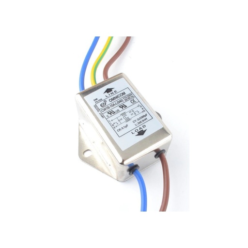 [2920-0] EMI filter - Støjfilter, 10A, 230V, til beskyttelse mod elektronisk støj og interferens