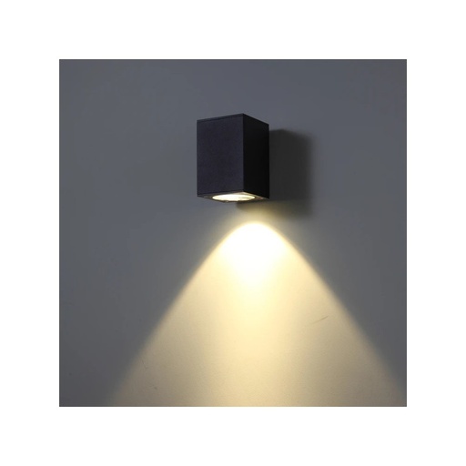 [24129-16703] LEDlife Sort Firkantet Væglampe 3W til Inde/Ude IP65 Inkl. Lyskilde - Effekt 230V 330lm RA80