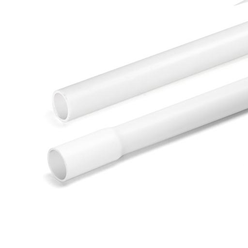 [22046-0] Hvid PVC Flared Elektrisk Rør - 16mm x 2m - 3 års garanti