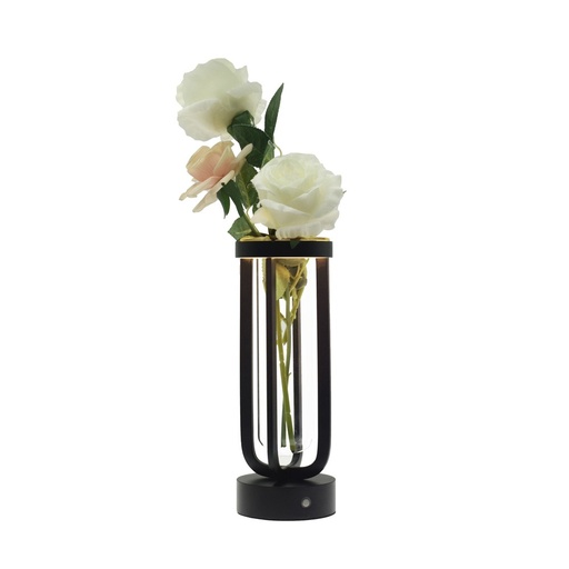 [22265-16265] Sort blomstervase med LED lys til inde- og udendørs brug - Dæmpbar, IP54, 5W, 500lm, RA80
