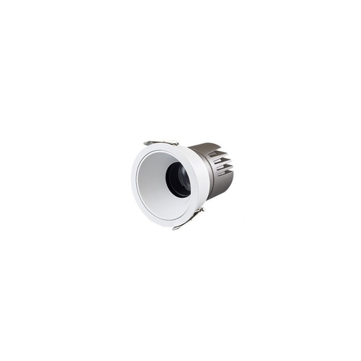 [12040-13075] 11W hvid kant indbygningsspot, RA92, Ø7,5 cm hul, dæmpbar, 230V - Energieffektiv belysning med 1200lm og høj farvegengivelse (RA90)