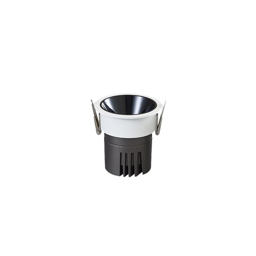 [12041-13076] 11W Sort/Hvid Indbygningsspot - RA92, Ø7,5 cm hul, Ø8,4 cm mål, dæmpbar, 230V, 1200lm, RA90