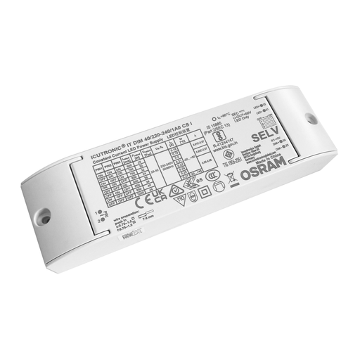 [12192-13309] Osram 44W 1-10V dæmpbar LED panel driver med 230V input - Passer til LED paneler med 23-42V og 600-1050mA, effekt på 13,8-44W