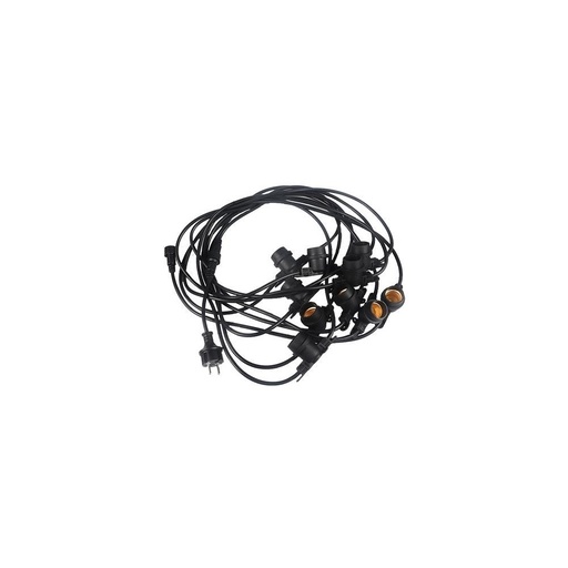 [5645-0] Lyskæde med 15 E27 pærer - 15 meter, IP44, 230V (uden lyskilde)