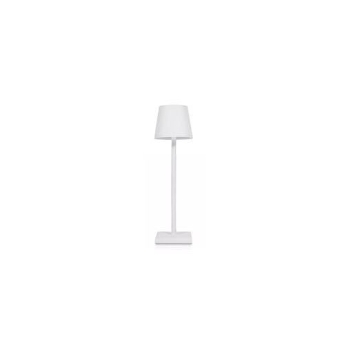 [7041-10456] Opladelig LED bordlampe til indendørs og udendørs brug - Hvid, IP54, touch-dæmpbar (Lyskilde ikke inkluderet). Max 3W, 100 lumen, RA80, Flicker free, IP54