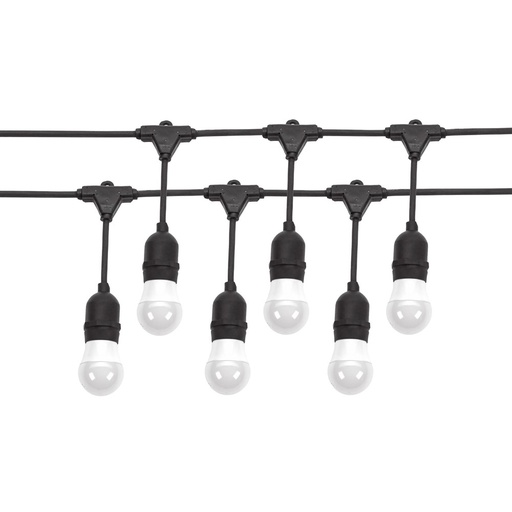 [6018-0] Spectrum lyskæde til 10 E27 pærer - 10 meter, IP44, 230V, uden lyskilde