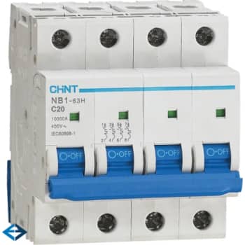 [6222100216] Automatsikring Chint NB1-63H, C 20A 3P+N, 10kA