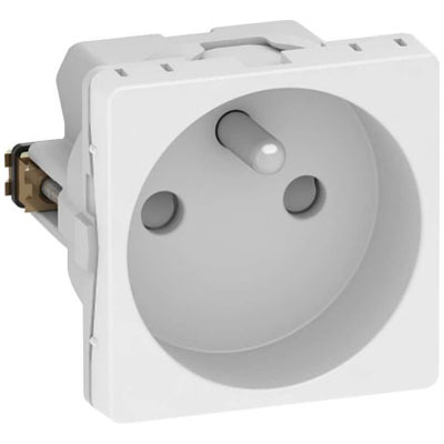 [1017048009] Fuga stikkontakt m. pindjord 1 modul 2-pol - hvid