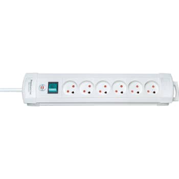 [6228100705] Premium-Line 6-stikdåse m/jord m/3m ledning hvid