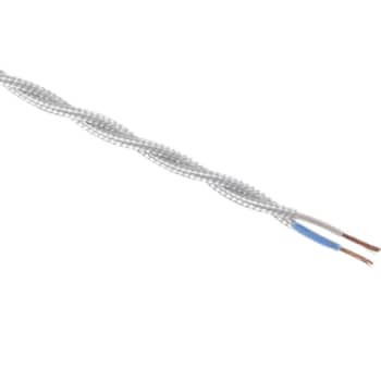 [6232002058] Stofledning, snoet, 2x0,75 mm², hvid, S100