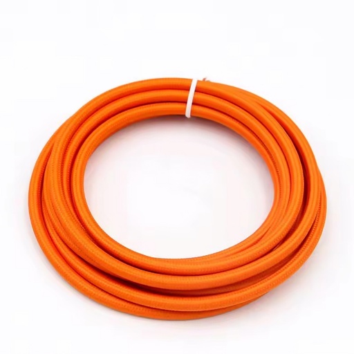 [23877-0] Stofledning 2x0.75 mm², tekstil - 5 meter, 230V, Orange