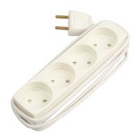 [153251] 4-stikdåse m/1,5m ledning hvid