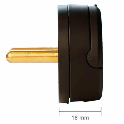 [280109] 16mm Flad Stikprop 230V Sort