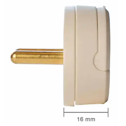 [280116] 16mm Flad Stikprop 230V Hvid