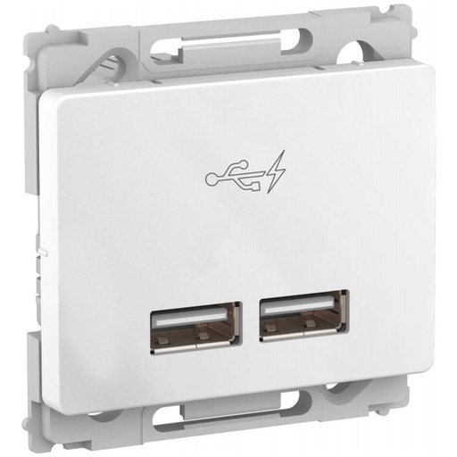 [1017053638] Opus 66 2xUSB lader 2,1A 1 modul hvid