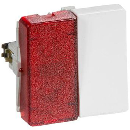 [1017054828] LK Fuga afbryder med rød LED lampe 1-pol 16A - hvid