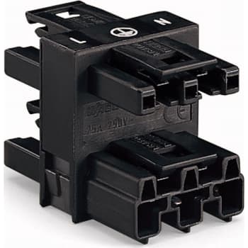 [4228251352] Winsta Afgreningsblok 3-Vejs 1xHan/3xHun 3P Sort