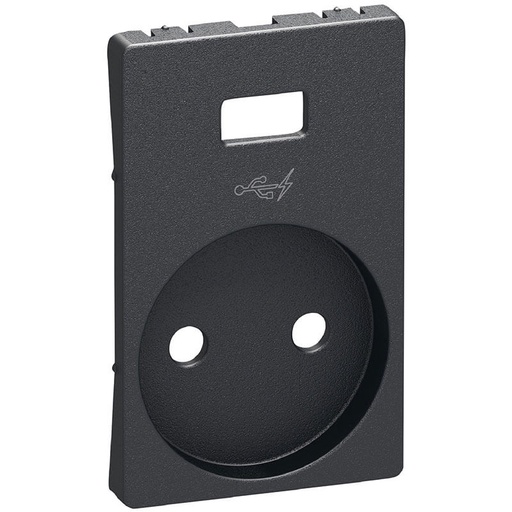 [1017055940] Fuga afdækning stokkontakt u/j med 5V USB koksgrå