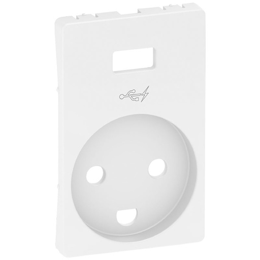 [1017055966] FUGA afdækning Stikk. m/j med 5V USB-lader Lysegrå