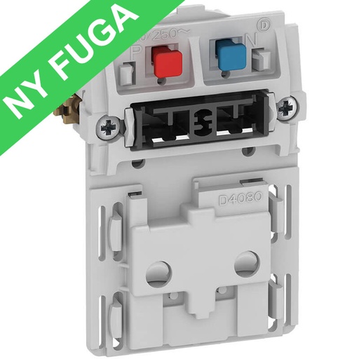 [1017056156] Fuga stikkontakt 2-pol med afbryder 1½m