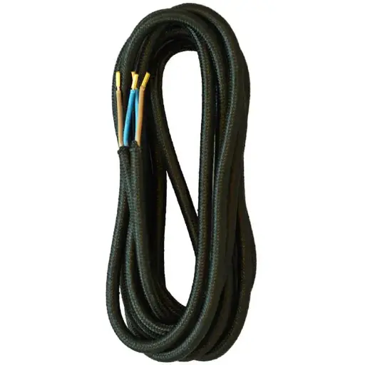 [8602003] Stofledning 2x0.75mm² 5 mtr. sort