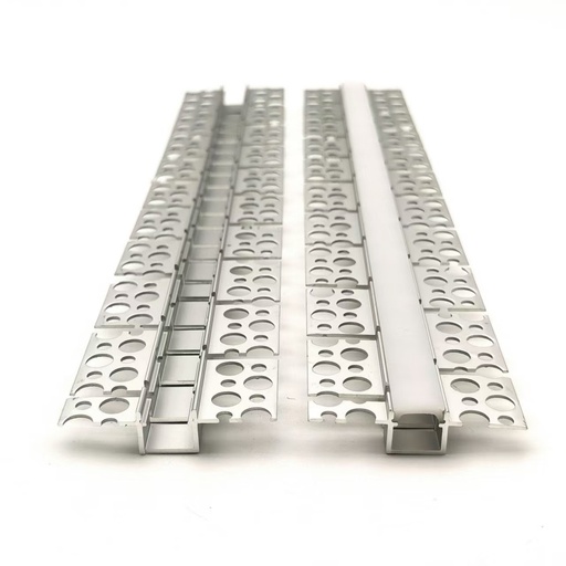 [29884-0] Aluprofil til LED strip - 2 meter, fleksibel indspartling